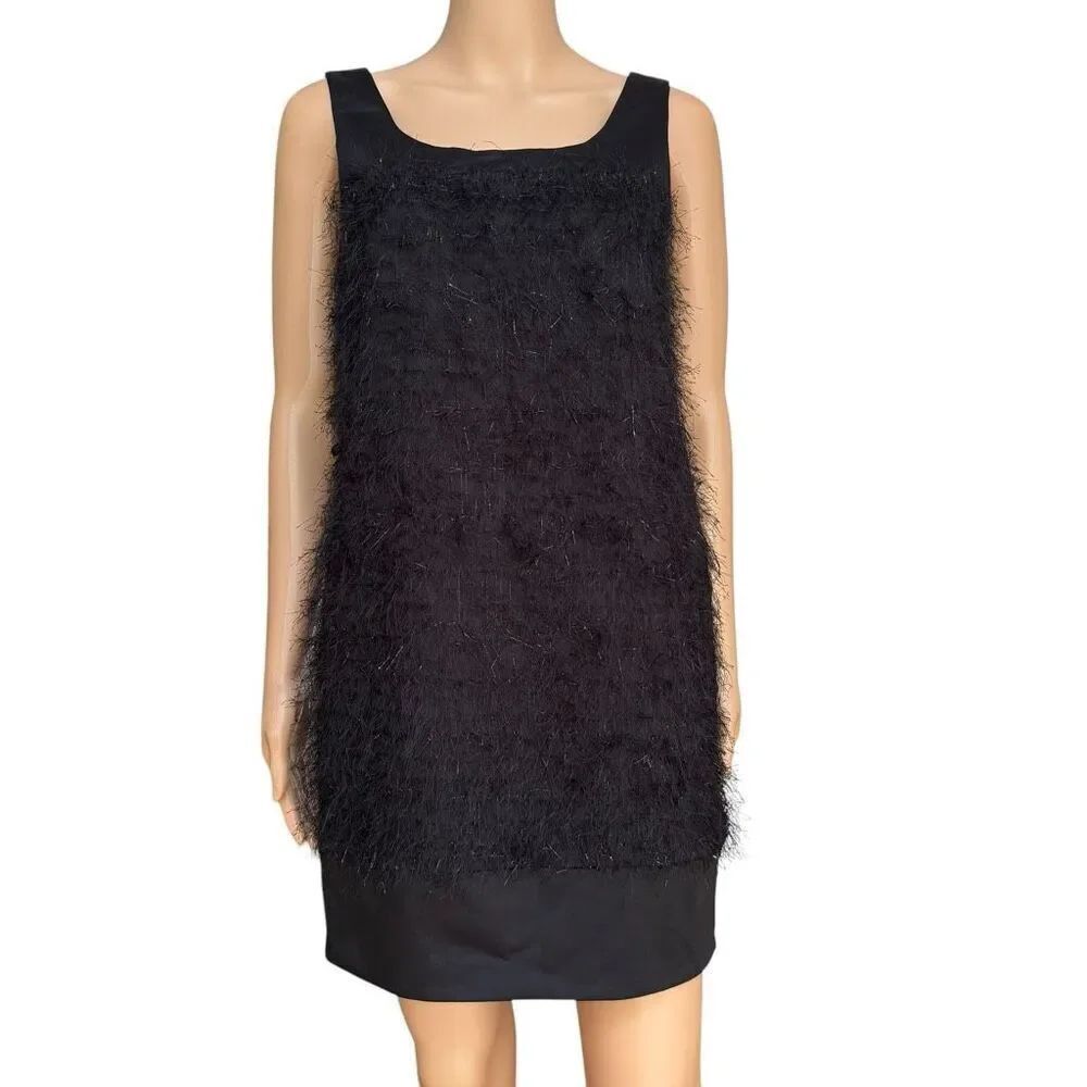 Rachel Rachel Roy black shift fuzzy dress size S